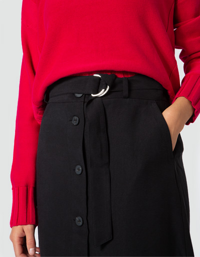 Tommy Hilfiger Midirock Mit Knopfleiste