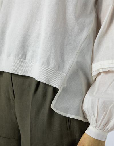 TWIN-SET Bluse Mit Strickeinsatz