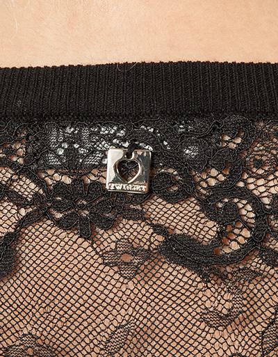 TWIN-SET Pullover Mit Spitzen-Einsatz