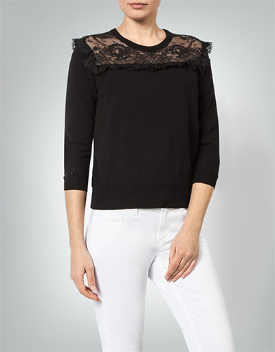 TWIN-SET Pullover mit Spitzen-Einsatz