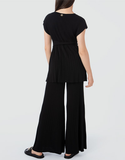 TWIN-SET Strick-Hose In Plissee-Optik