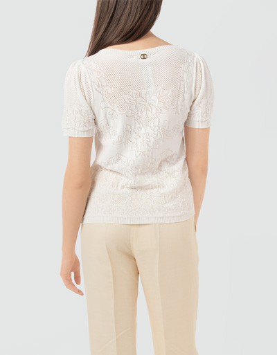 TWIN-SET Strick-Shirt Mit Lochstrick-Ornament
