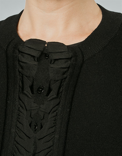 TWIN-SET Strickjacke Mit Rüschen Aus Seide