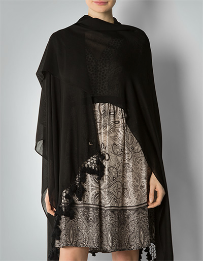 TWIN-SET Tuch-Cape Mit Aufwendiger Fransenborte