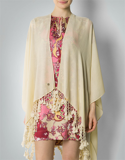 TWIN-SET Tuch-Cape mit aufwendiger Fransenborte