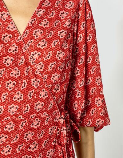 Freebird Wickelkleid Mit Allover Print Und Glitzergarn