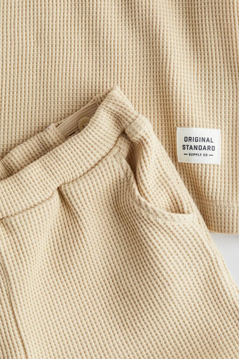 H&M 2-teiliges Jersey-Set Mit Waffelstruktur