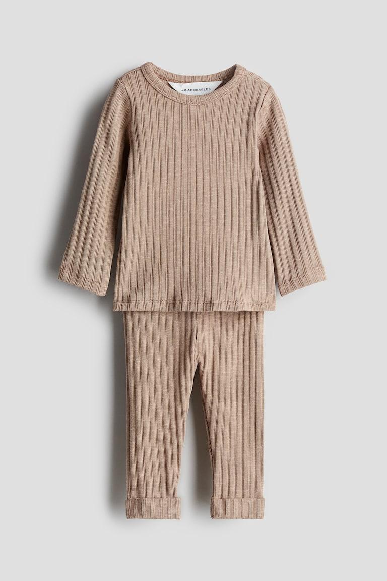 H&M 2-teiliges Set aus geripptem Jersey