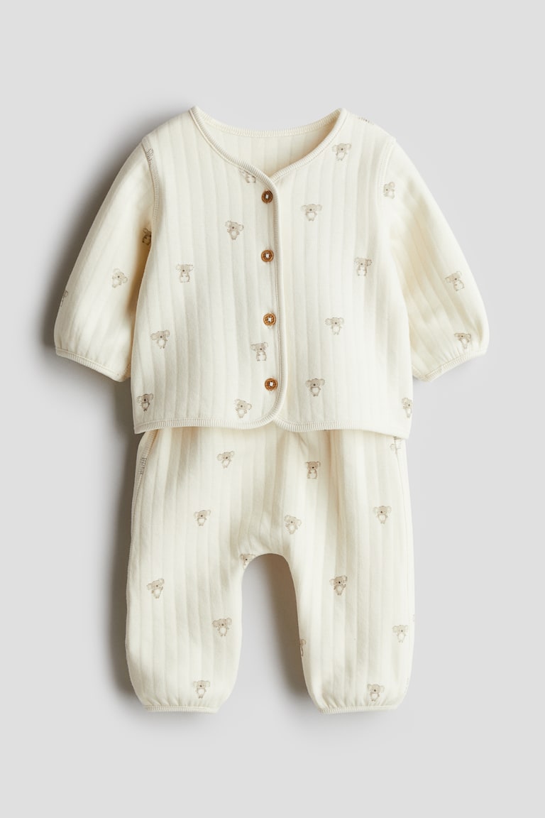 H&M 2-teiliges Set aus gestepptem Jersey