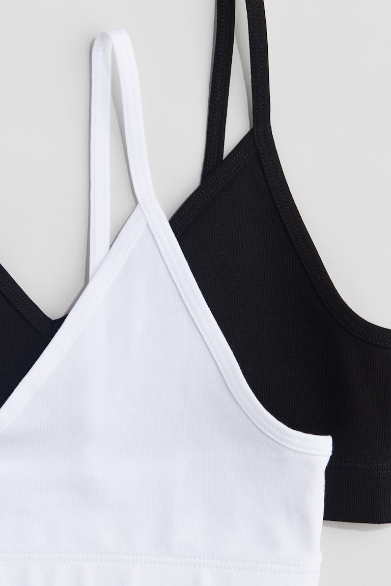 H&M 2er-Pack Croptops Mit V-Ausschnitt
