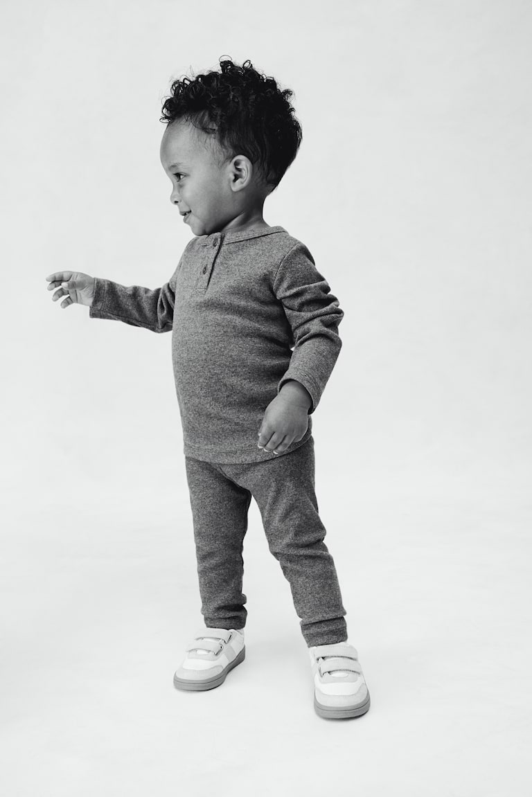 H&M 2er-Pack Gerippte Baumwoll-Leggings