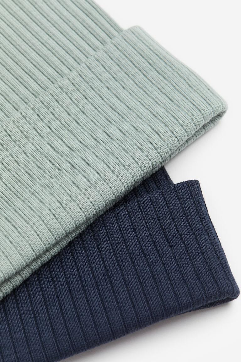 H&M 2er-Pack Gerippte Beanies Mit Ohren