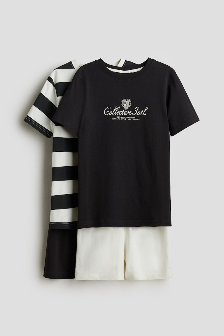 H&M 2er-Pack Pyjamas mit T-Shirt und Shorts