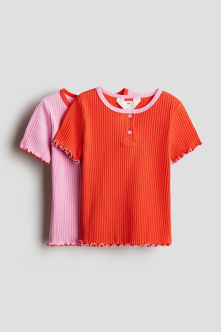 H&M 2er-Pack Shirts aus Baumwolljersey