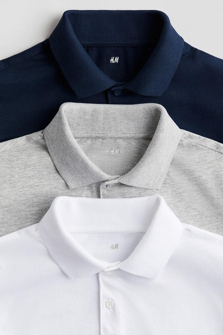 H&M 3er-Pack Baumwoll-Poloshirts