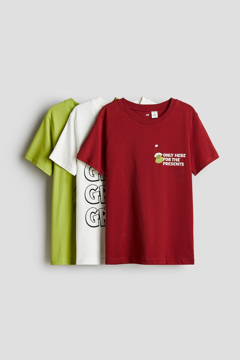 H&M 3er-Pack Bedruckte T-Shirts mit Print