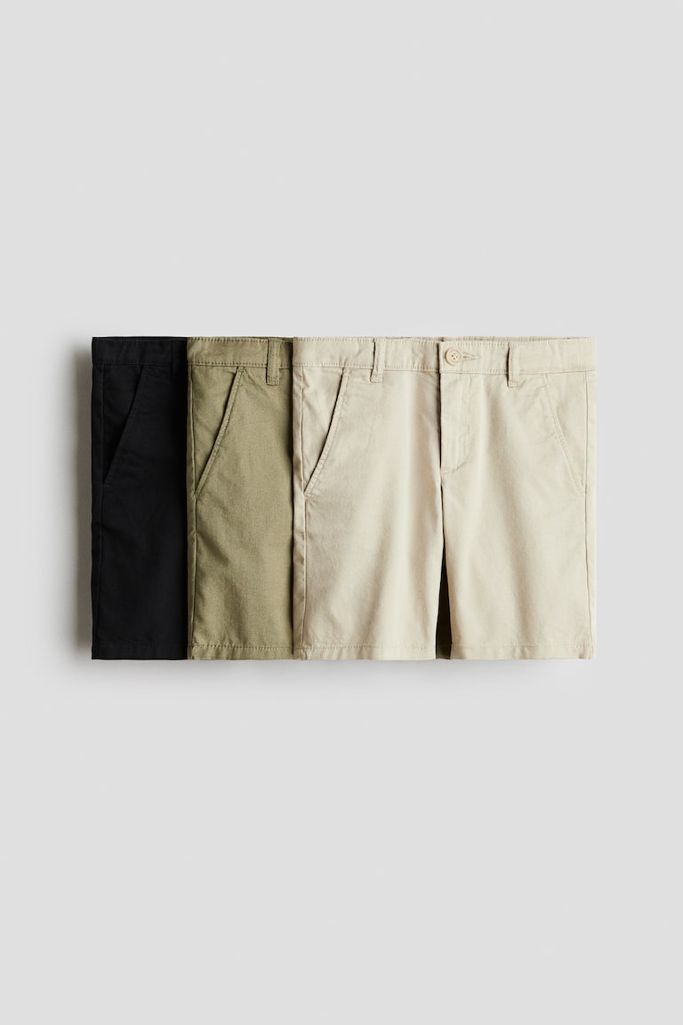 H&M 3er-Pack Chinoshorts aus Baumwolle