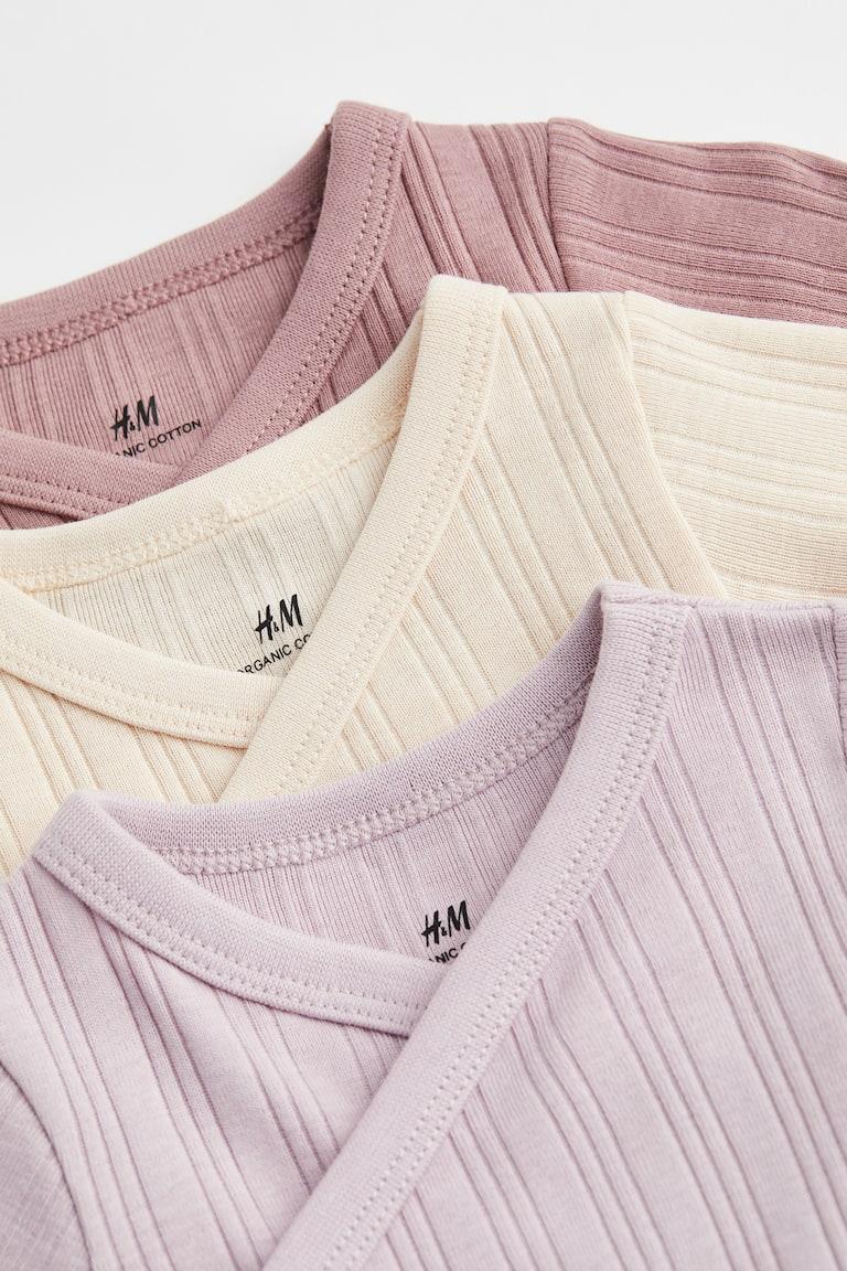 H&M 3er-Pack Gerippte Wickelbodys