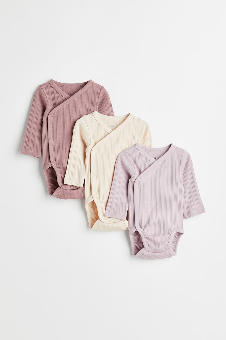 H&M 3er-Pack Gerippte Wickelbodys