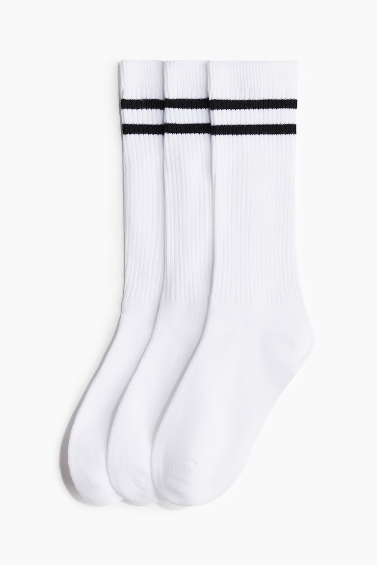 H&M 3er-Pack Kniehohe Sportstrümpfe