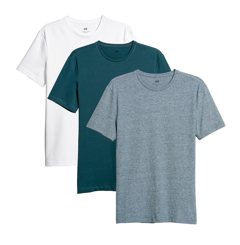 H&M 3er-Pack T-Shirts in Slim Fit
