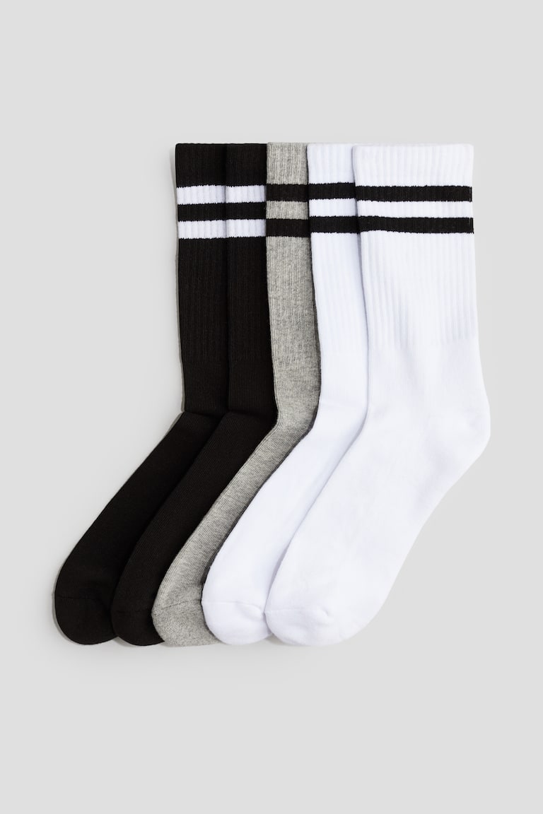 H&M 5er-Pack Gerippte Frotteesocken