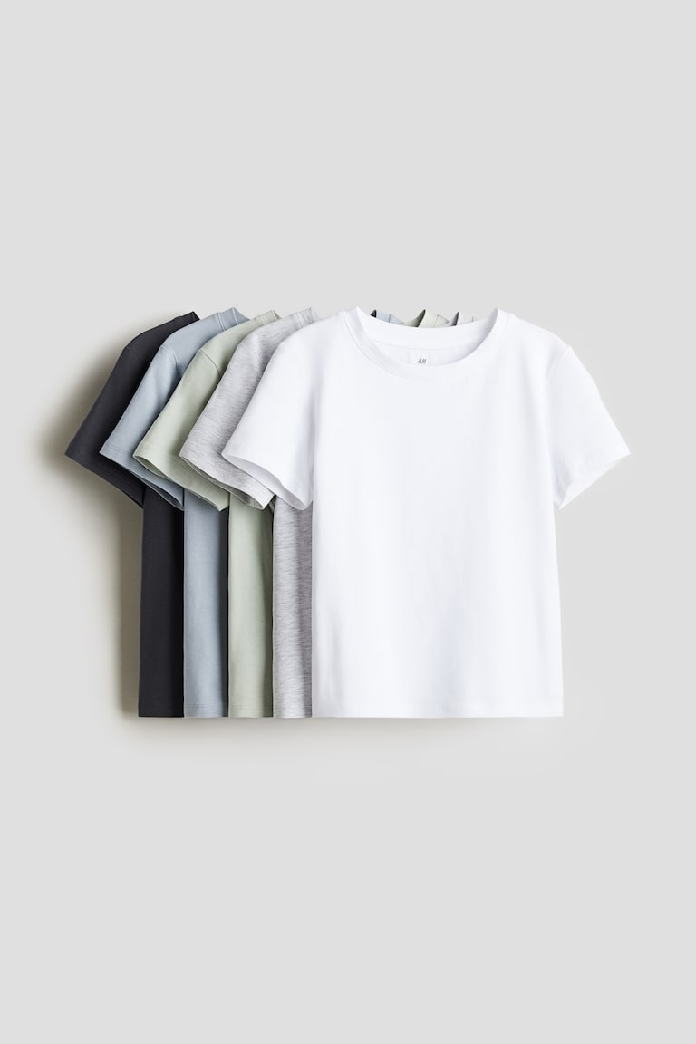 H&M 5er-Pack Shirts aus Baumwolljersey
