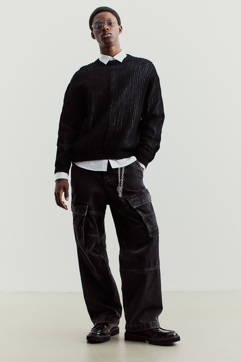 H&M Ajourstrick-Pullover In Loose Fit