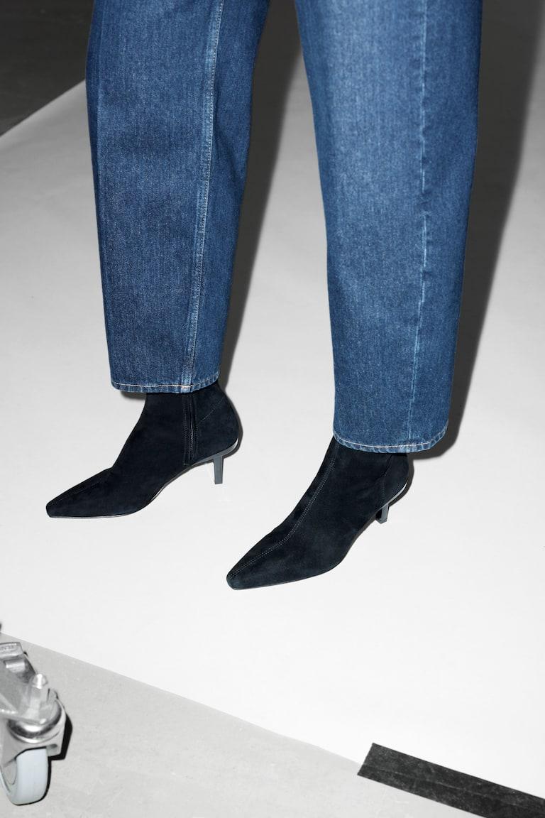 H&M Ankle Boots Aus Leder Mit Stretch-Anteil