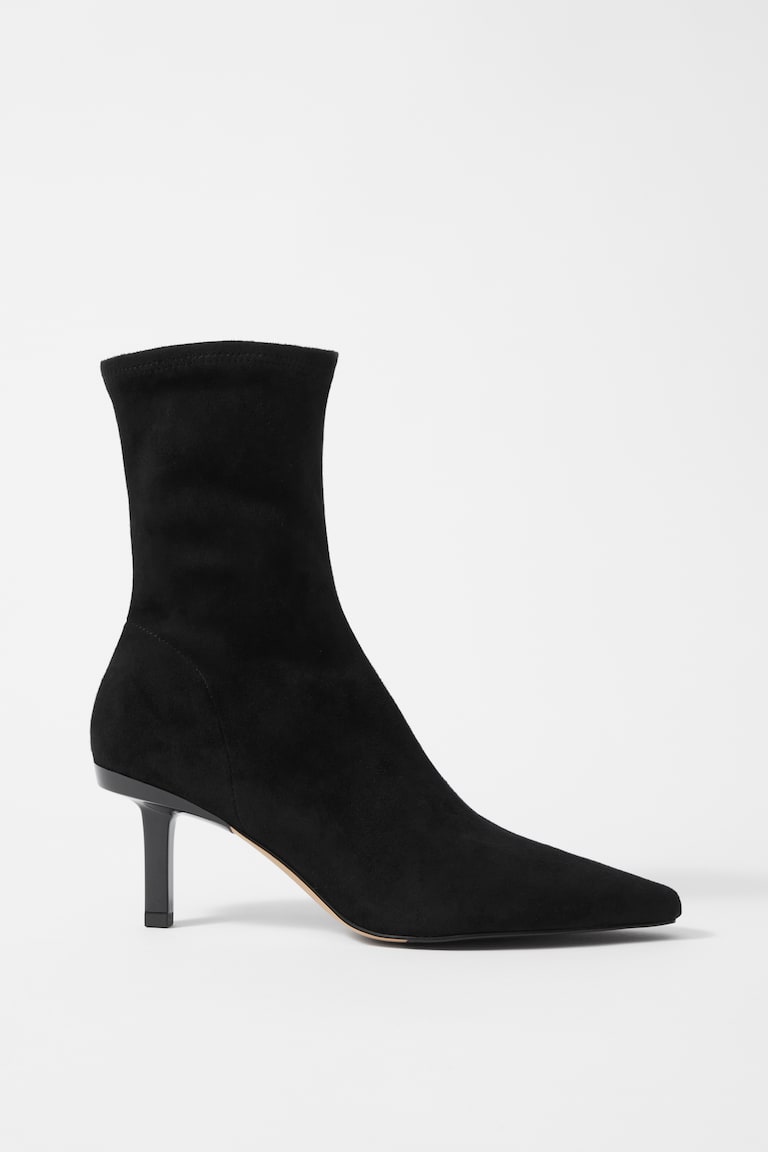 H&M Ankle Boots Aus Leder Mit Stretch-Anteil