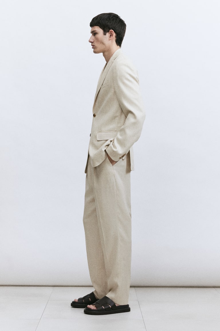 H&M Anzughose Aus Leinenmix In Regular Fit