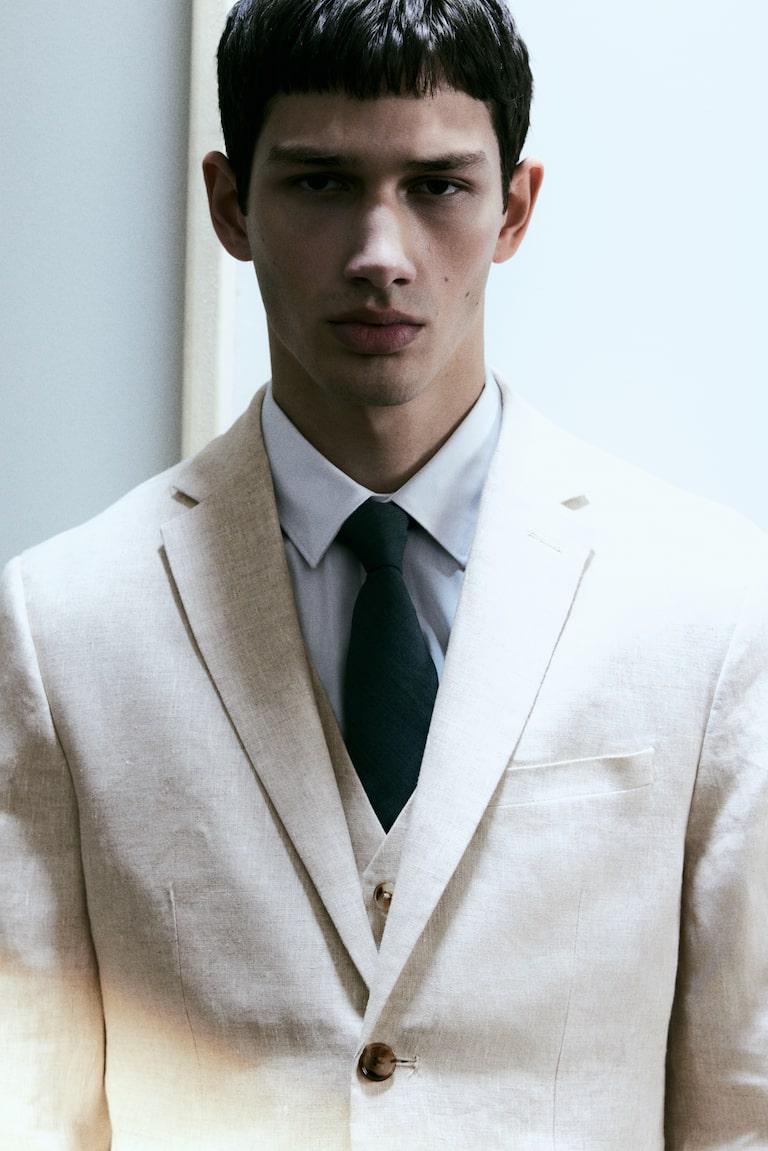 H&M Anzugweste Aus Leinen In Slim Fit