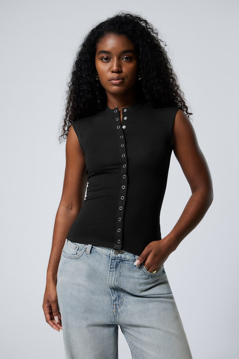 H&M Ärmelloses Oberteil Mit Knöpfen