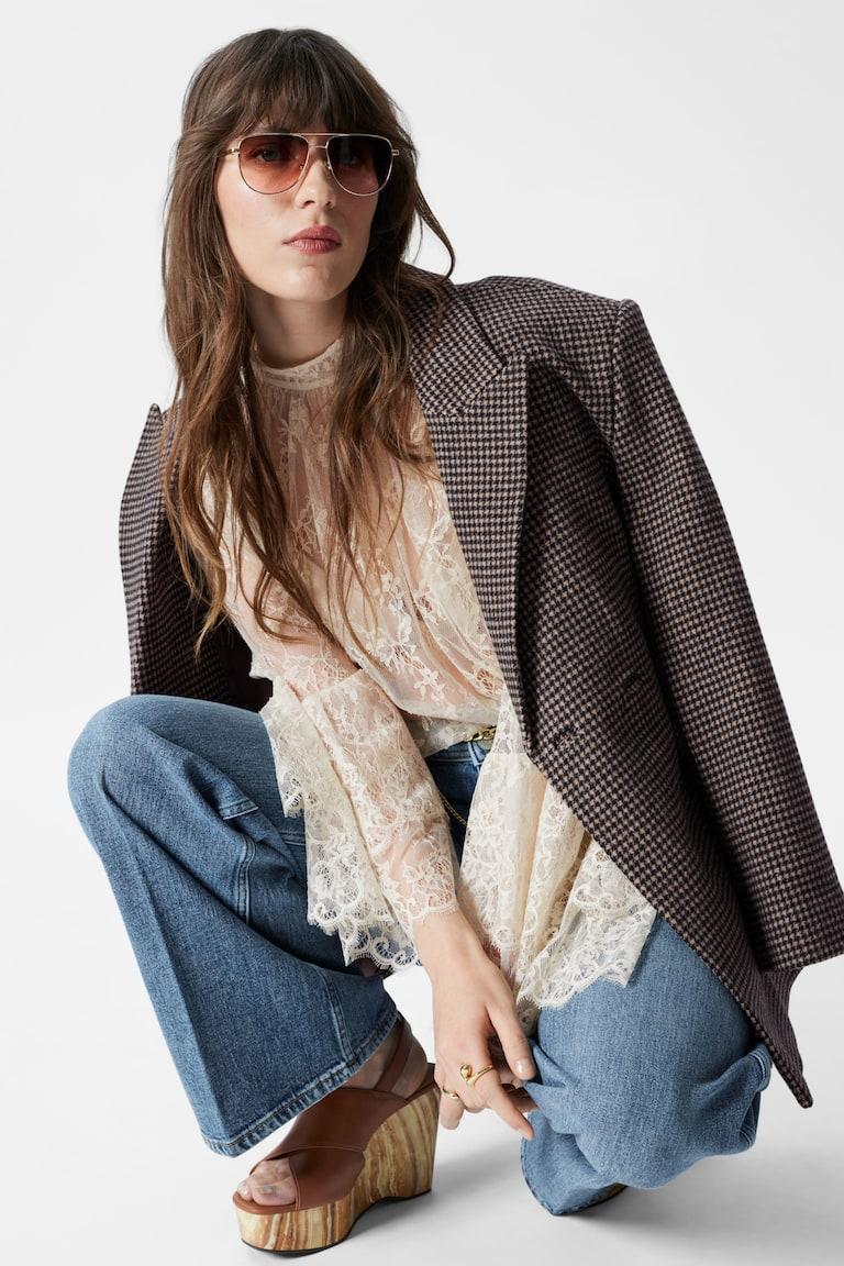 H&M Ausgestellte Jeans Mit Bügelfalten