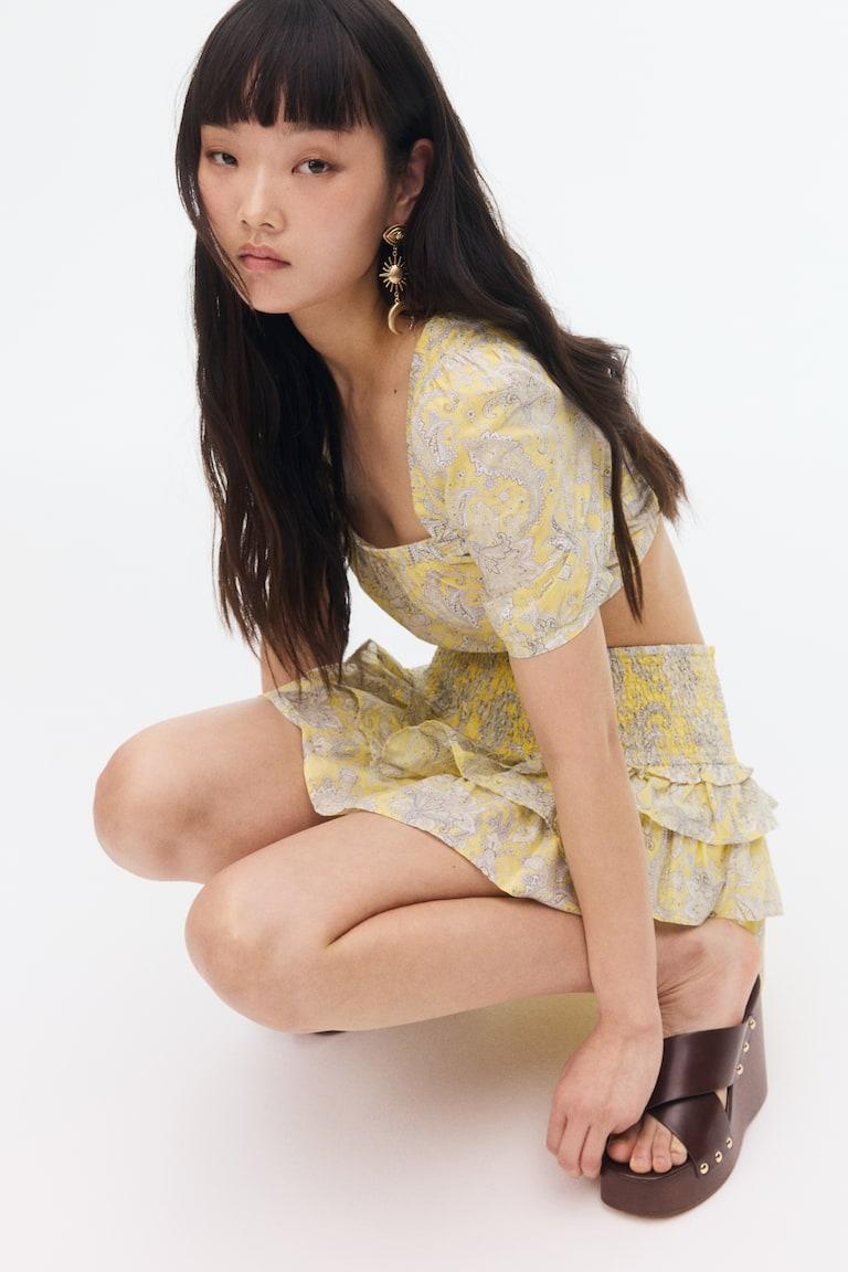 H&M Baumwollbluse mit Spitze