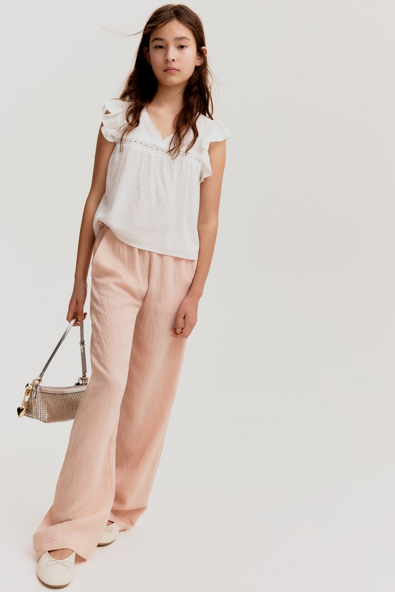 H&M Baumwollbluse Mit Volants