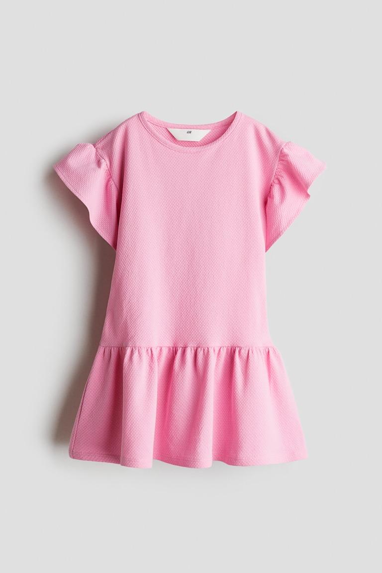 H&M Baumwollkleid mit Volantärmeln