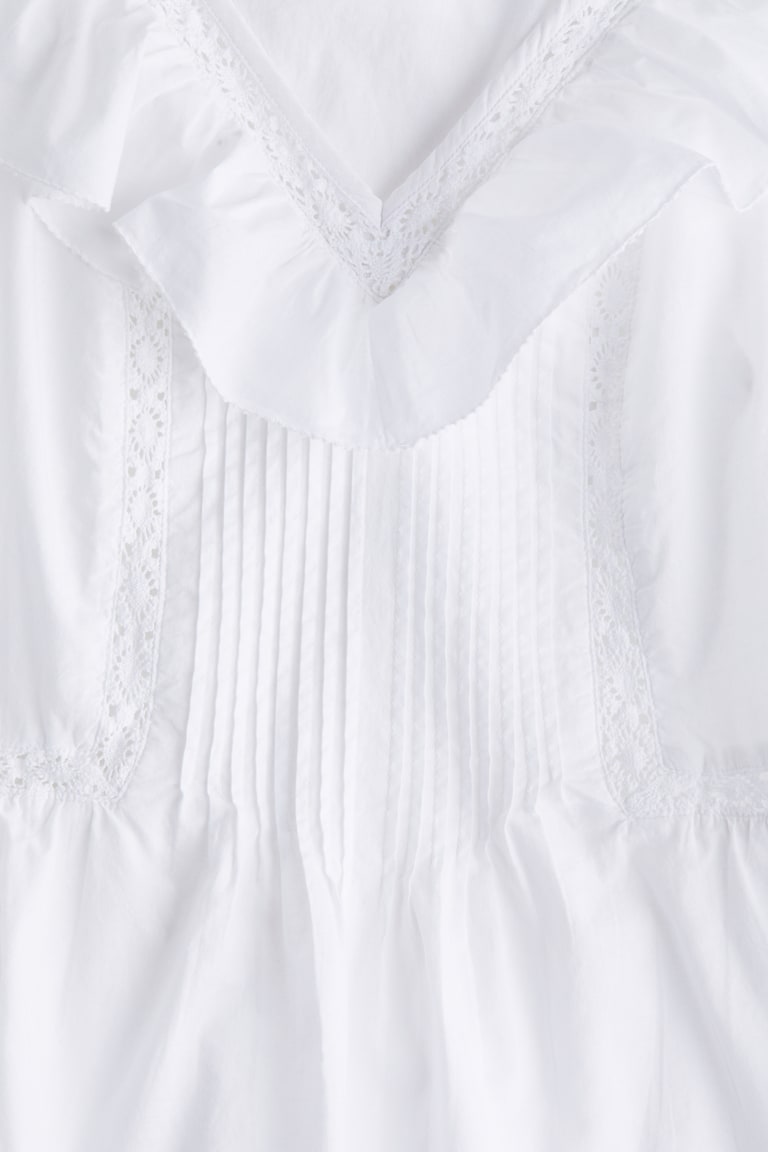 H&M Baumwolltop Mit Volant