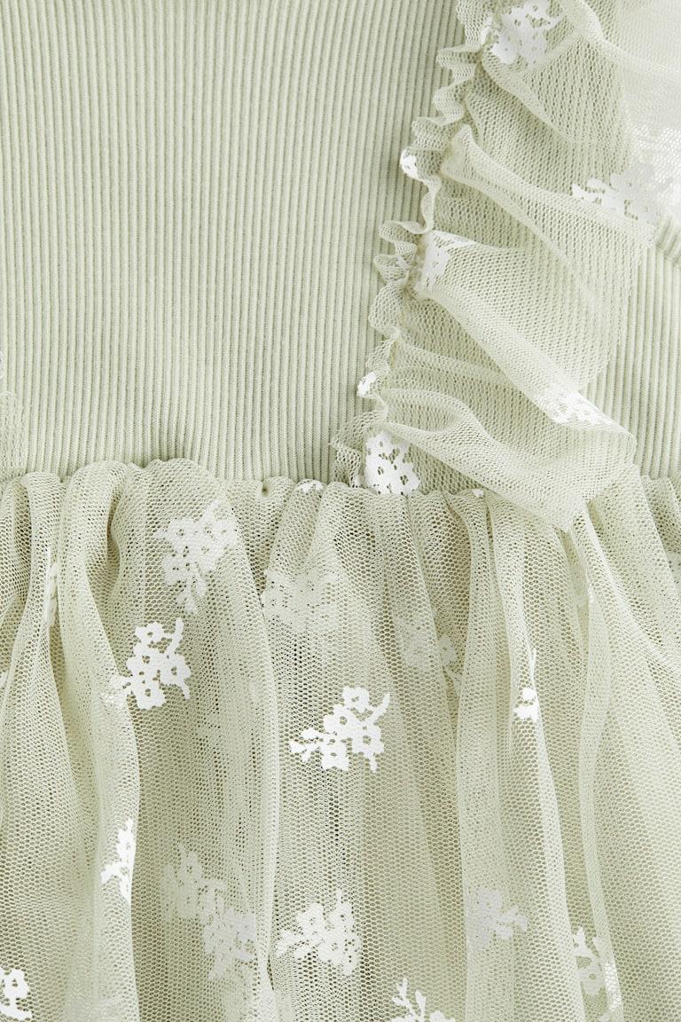 H&M Bedrucktes Kleid Mit Tüllrock