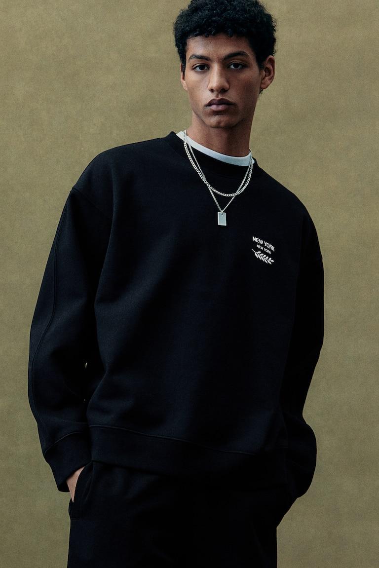H&M Bedrucktes Sweatshirt In Loose Fit
