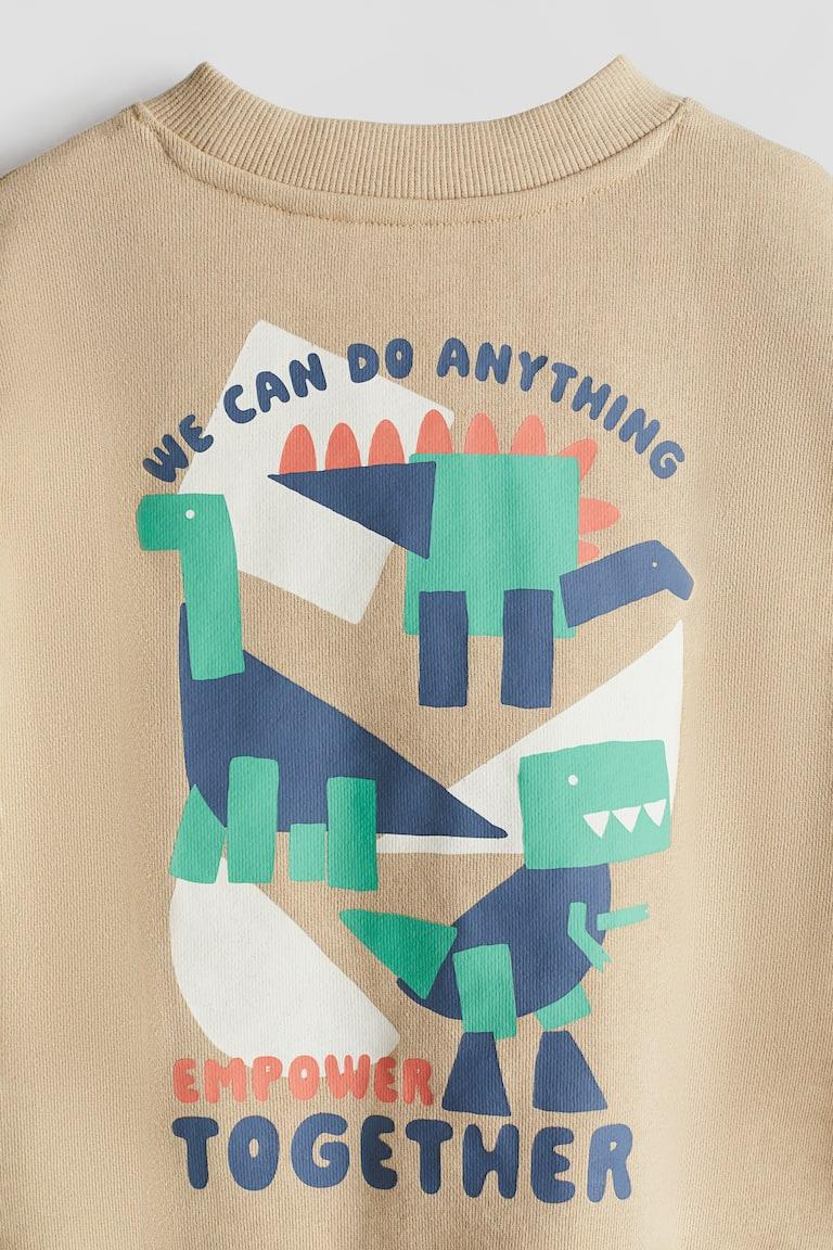 H&M Bedrucktes Sweatshirt Mit Rundausschnitt