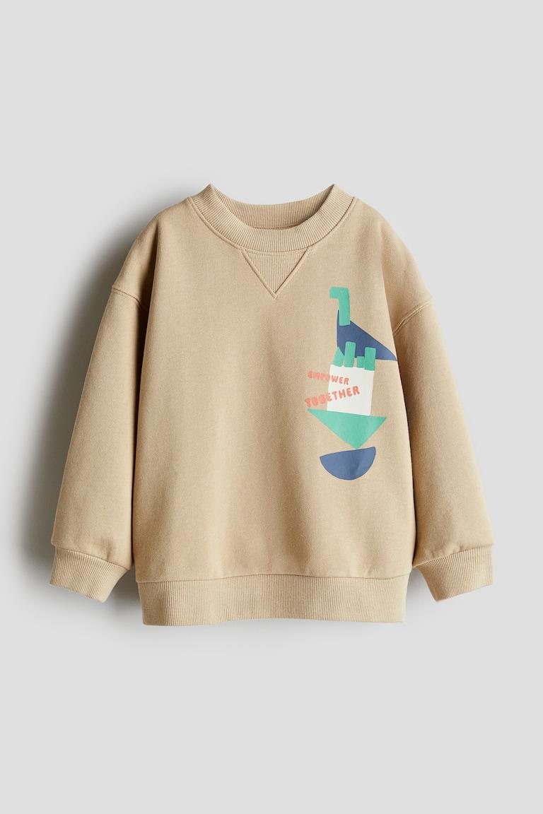 H&M Bedrucktes Sweatshirt mit Rundausschnitt