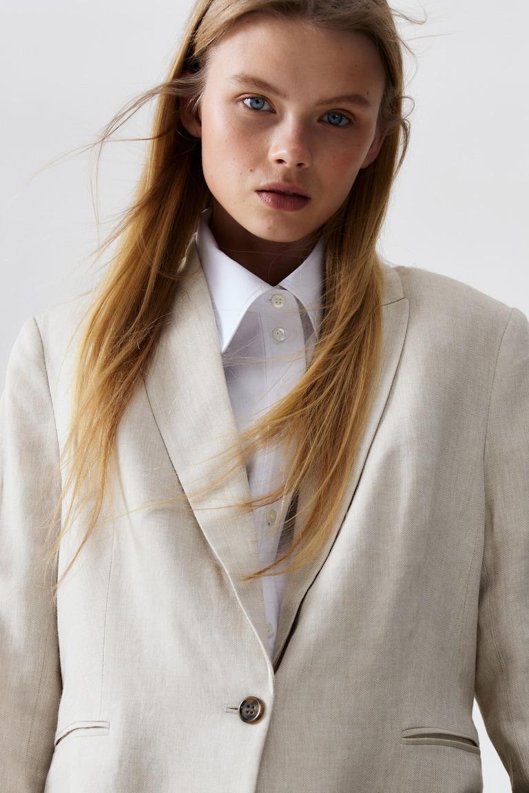 H&M Blazer Aus Leinenmix