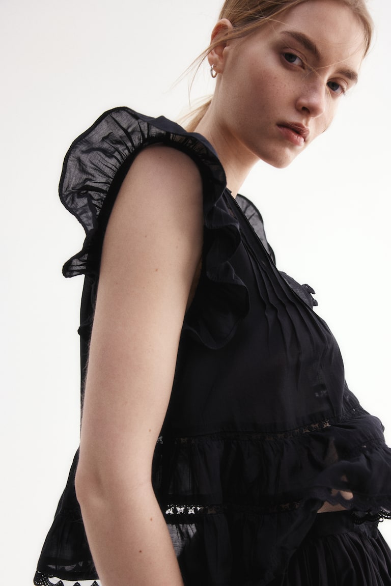 H&M Bluse Mit Biesen