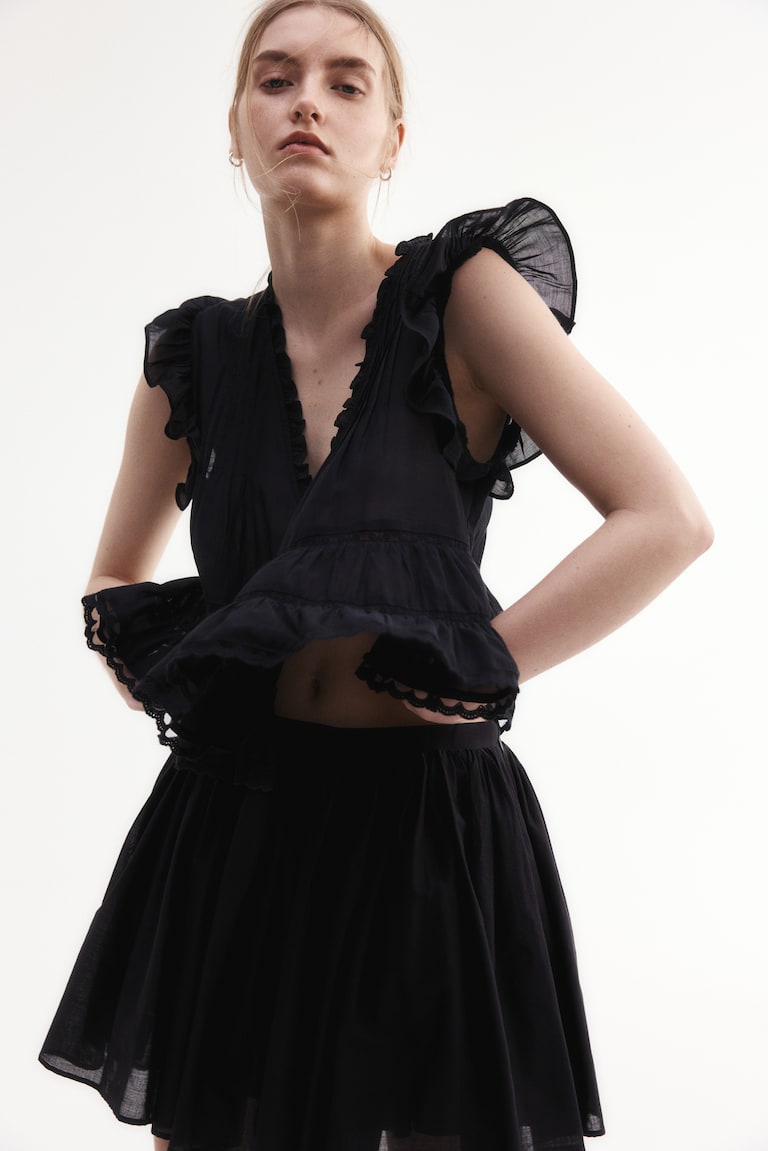 H&M Bluse Mit Biesen