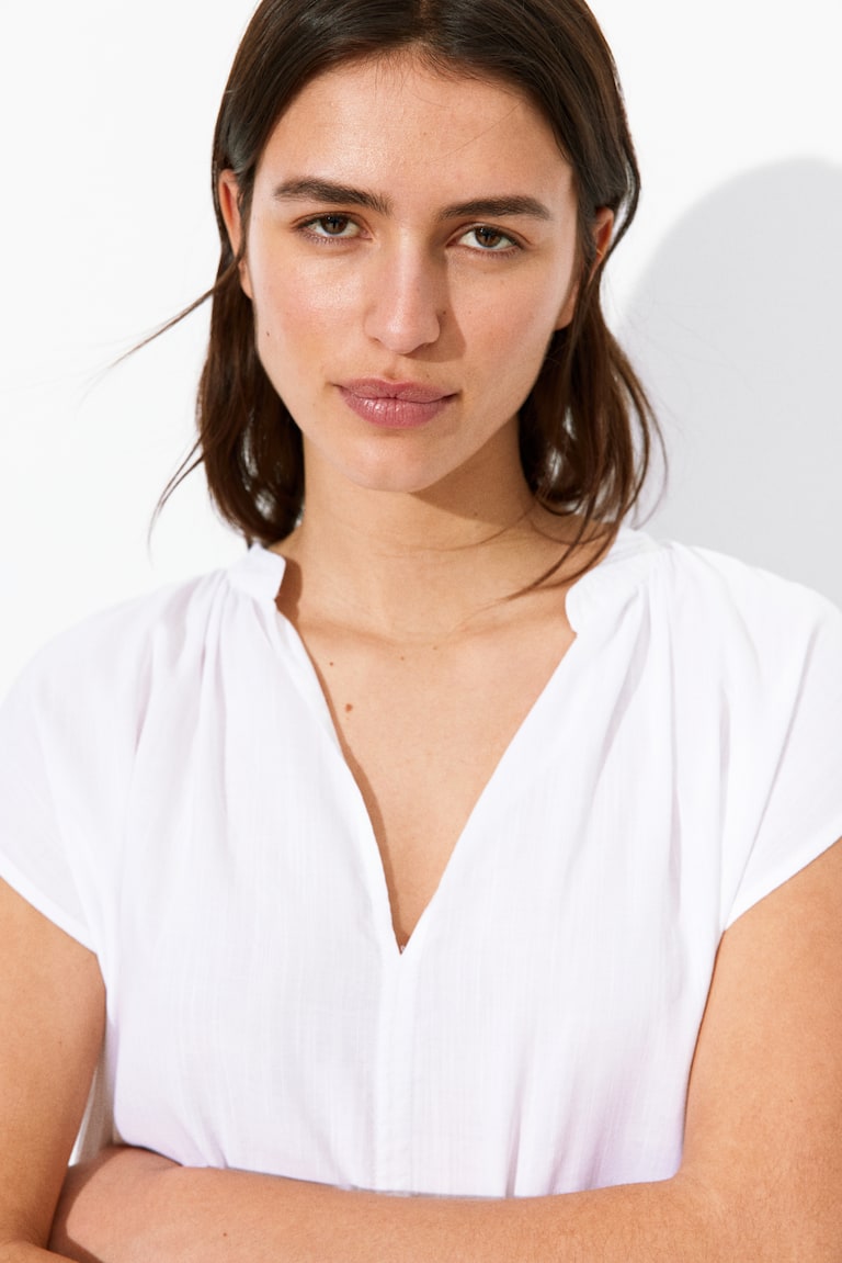 H&M Bluse Mit Stehkragen