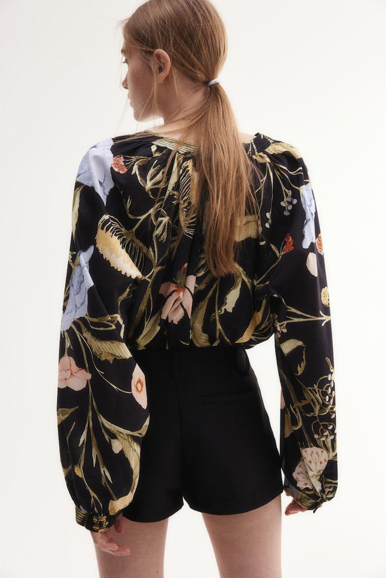 H&M Bluse Mit Stehkragen