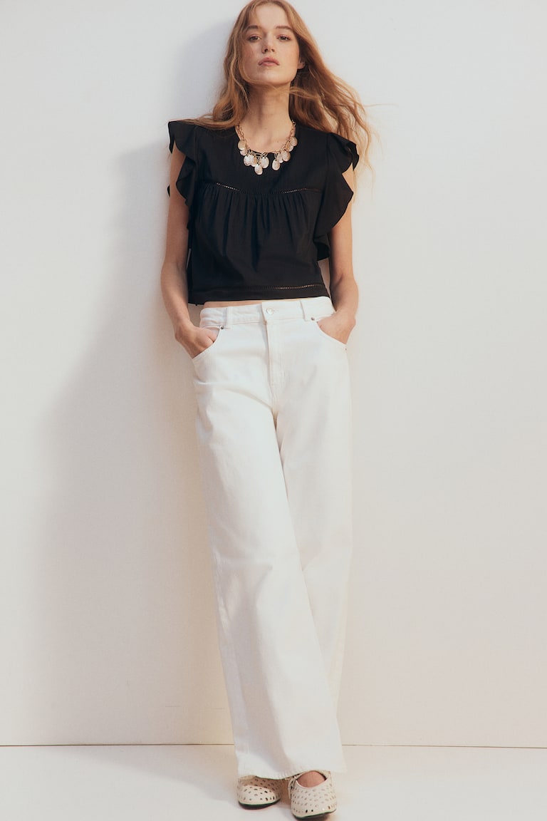 H&M Bluse Mit Volantärmeln