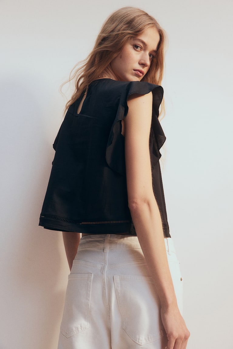 H&M Bluse Mit Volantärmeln