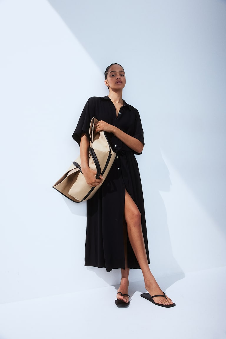 H&M Blusenkleid mit Bindegürtel